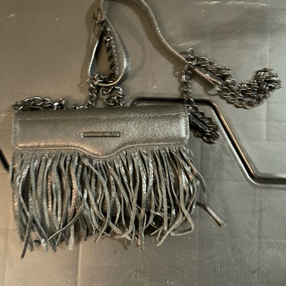 Rebecca Minkoff, Fringe Black Leather Crossbody Bag